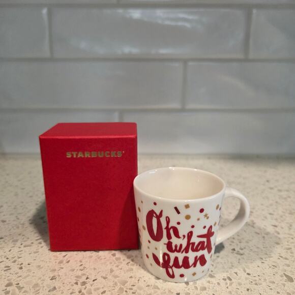 Starbucks 2014 Oh What Fun Holiday 3 oz Espresso Mug New in box - Picture 1 of 4